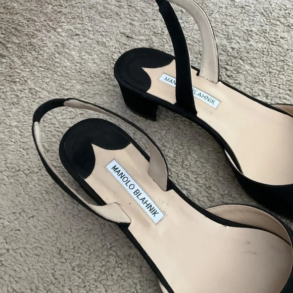 Manolo Blahnik Aspro Suede Block-Heel Slingback Pump - Picture 5 of 10